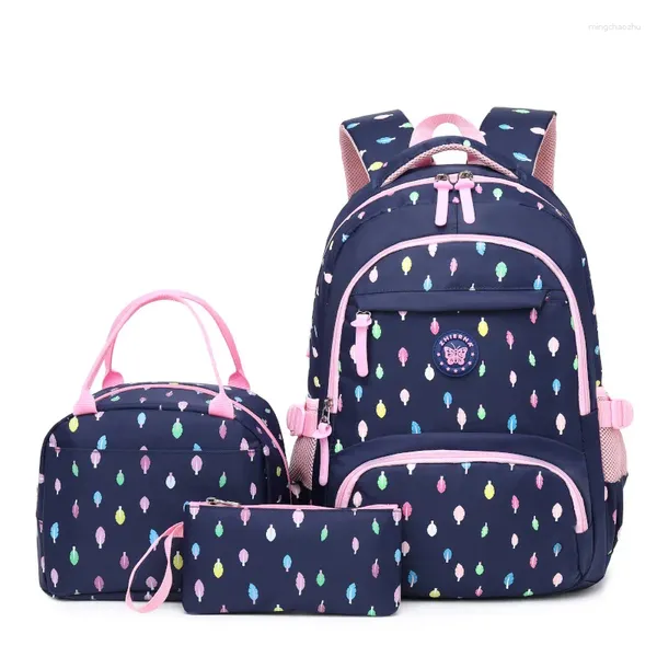 Rucksack für Kinder, Schulrucksäcke, Nylon, wasserdicht, für Kinder, Schulranzen, Lunchtasche, Federmäppchen-Set, primäre Büchertaschen, Reisen