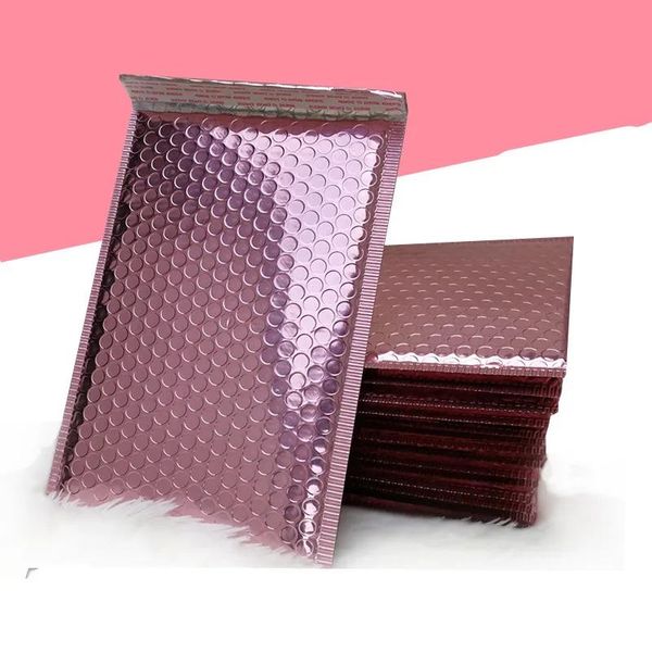 Envoltório rosa ouro bolha envelope saco metálico rosa folha de ouro bolha mailer para embalagem de presente saco do favor do casamento frete grátis