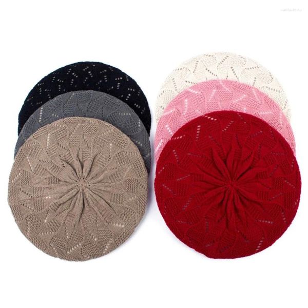 Berets Frauen Mode Herbst Gestrickte Acryl Baskenmütze Hut Weibliche Womans Französisch Künstler Boinas Para Mujer