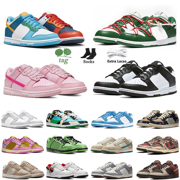 Top Casual Designer Panda Scarpe Donna Uomo Low Tops Panda Triple Pink Freddy Krueger Jarritos What The University Blu Pino Verde Aragosta Mocassino Sneakers Big Size 48