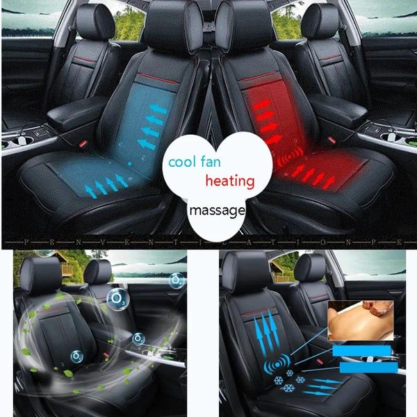 Almofadas 12V 3in Um Ventilador Cool + Massagem + Aquecimento Capas de Assento de Carro Universal Fit SUV Sedans Cadeira Almofada Almofada com Condução Motor