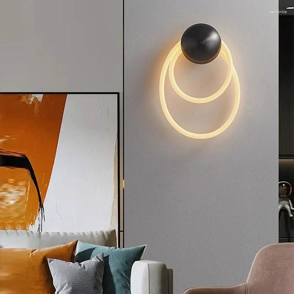 Lâmpada de parede led sala estar jantar quarto cabeceira decoração para casa sofá fundo el escada luzes do corredor