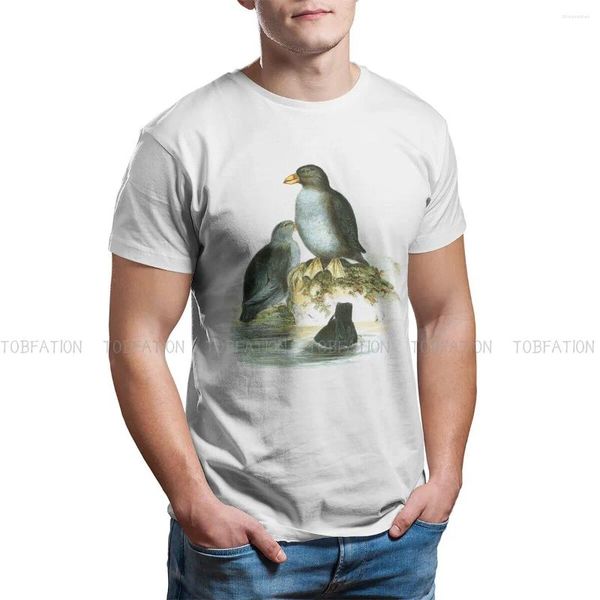 Herren T-Shirts Sagmatorrhina Mode T-Shirts Tufted Puffins Lunda Cirrhata Ein seltener Ziervogel Männliche Grafik Reine Baumwolle Tops Shirt