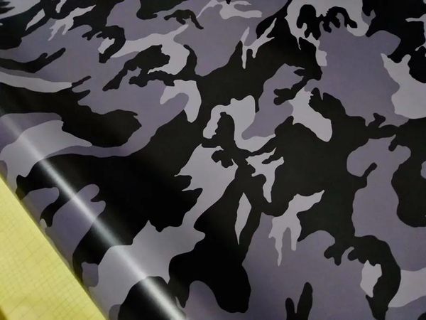 Aufkleber Heißer Verkauf! Schwarz-Dunkelgrauer städtischer Nacht-Arktis-Camouflage-Vinylautoaufkleber mit Luftblase, freier Schneetarnungs-Grafik-Autoaufkleber 1,52 x 30