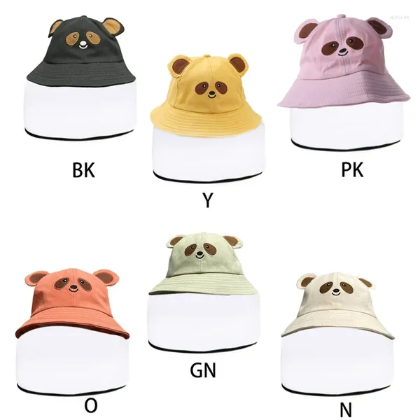 Berets Kleinkind Kinder Baby Schutz Eimer Hut Clear Visor Volle Gesichtsschildabdeckung Cartoon Panda Tier Ohren Anti-Splitting-Speichel