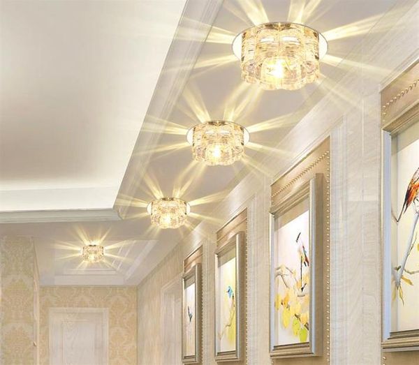 Modern Crystal LED Spotlight Corredor corredor do corredor alpendre o teto de teto lumin