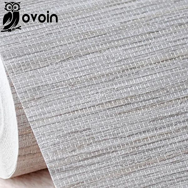 Duvar Kağıtları Modern Rustik Kabartmalı Dokulu Duvar Kağıdı Yatay Sahte Fux Grasscloth Duvar Kağıt Klasik Vintage Wallcoving, Gri, Bej