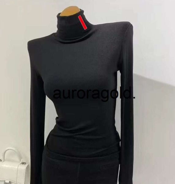 2024 nuove donne maglioni camicetta di lana camicie donna designer camicia collo alto maglione budge stile corto lady slim maglioni felpa S-3XL