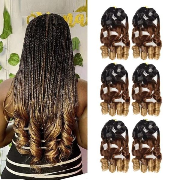 Cabelos de tranças de trança cacheada francesa 22 polegadas novas tranças de crochê de onda solta ondulada 75gpcs sintéticos para mulheres negras Francês Pré -Streched Hair E7253399