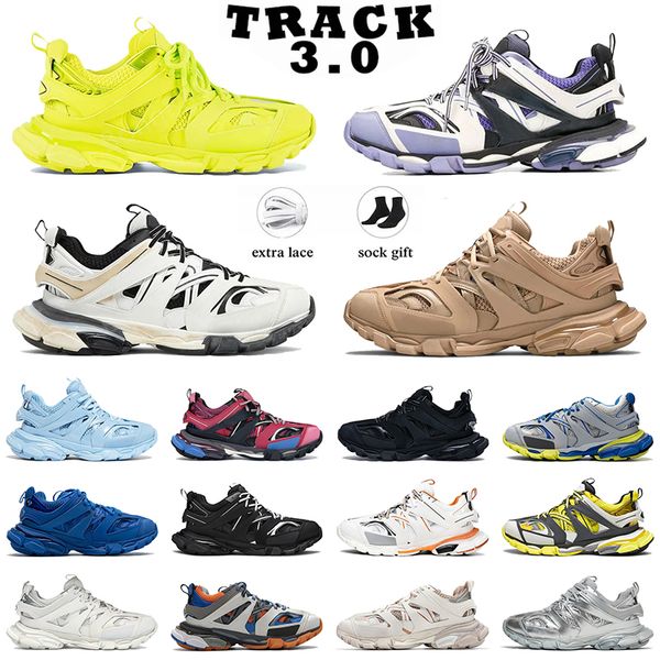 Mit Box Top Qualität Track 3.0 Designer Schuhe Männer Frauen Tripler Schwarz Sliver Beige Weiß Gym Rot Dunkelgrau Laufende Turnschuhe Mode Platte Casual Schuhe