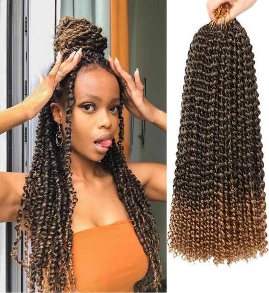 LANS SINTETIC PAILI SINTETICI CAPPIA da 18 pollici Locs Water Wave Water Afro Crochet Braid Extension 80 GPCS primavera per donne nere LS8094846