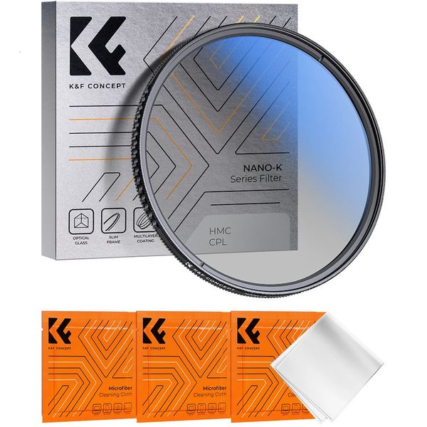 K F Konsept CPL Kamera Lens Filtresi Çok Mavi Kaplamalı Dairesel Polarizörlü Ultra İnce Optik 49mm 52mm 58mm 62mm 67mm 77mm 231226