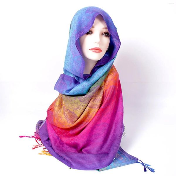 Sciarpe di seta da donna nappa sciarpa quadrata signora musulmana popolare stampa personalizzata sciarpa Bufanda Foulard scialle da viaggio fazzoletto da collo lungo