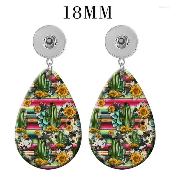 Brincos pendurados MOM Meninas Girassol 12mm 18mm Botão de pressão Gota Acrílica Eardrop Ear Stud Jóias DIY V2000