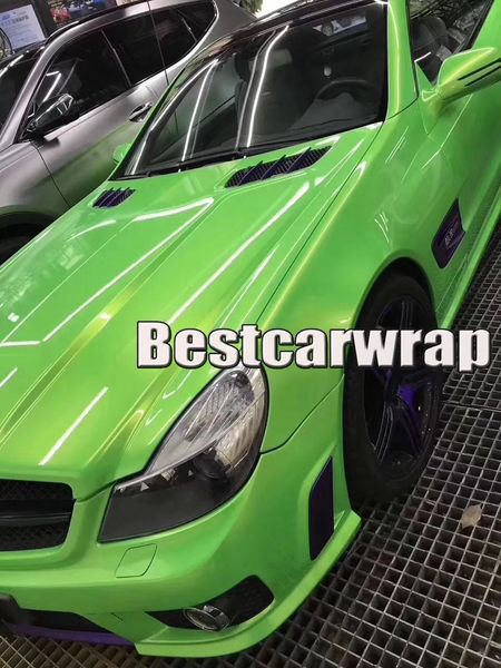 Adesivos Apple Green Gloss Shift para brilho dourado Envoltório de vinil para filme de envoltório de carro Magic Glossy 1080 Union Wrapping Foil Tamanho: 1,52 * 20 m (5x67 pés)