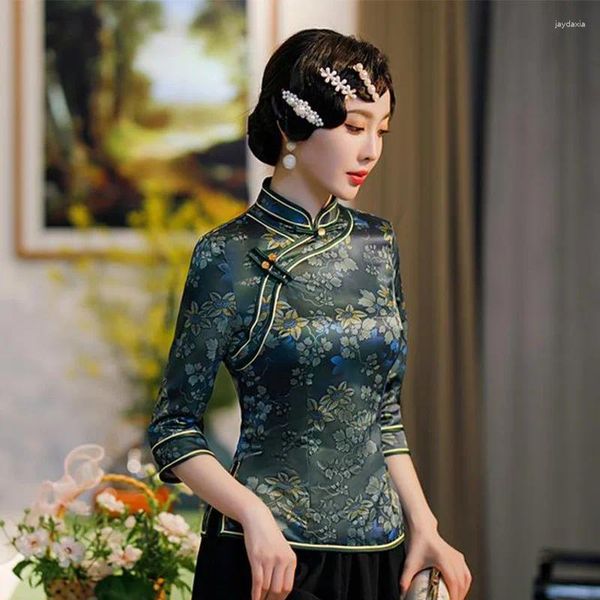 Casual Kleider Party Prom Cheongsam Für Frauen Taste Schlank Qipao Elegante Chinesische Stil Kleid Sommer Floral Gedruckt Traditionellen Kleid