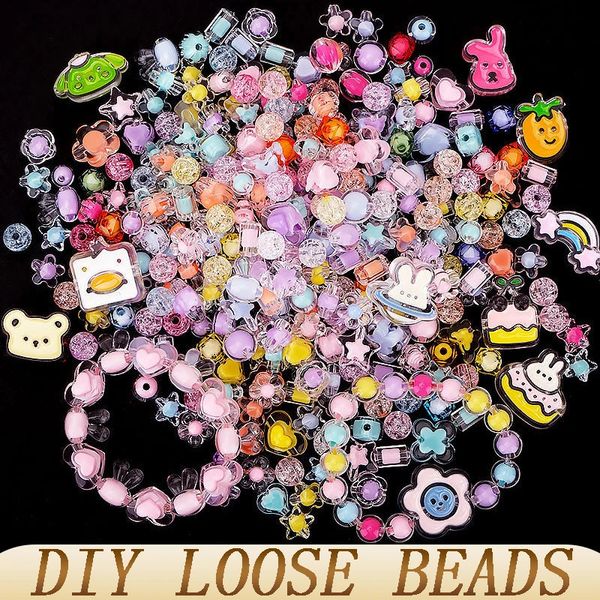 Perle colorate carine fai -da -te braccialetti artigianali giocattoli per bambini per bambini arte collana di perline che produce kit per donne accessori per gioielli 231227