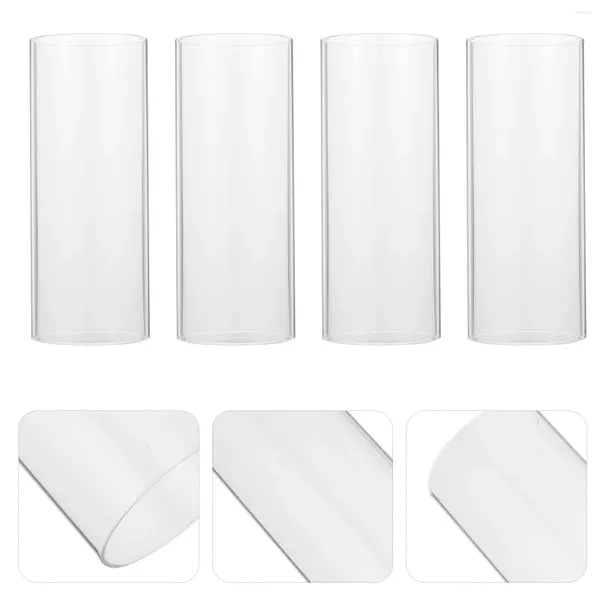 Castiçais 4 Pcs Enfeite de Natal Sombra Vidro Transparente Recipiente Copo Artesanato