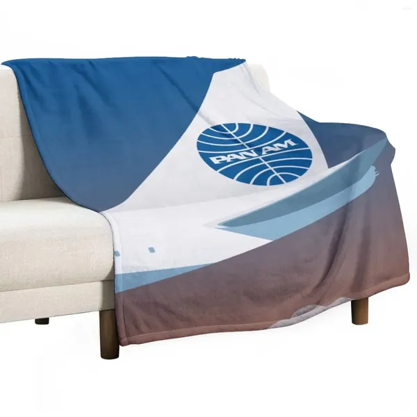 Decken Pan American World Airways Design Überwurfdecke, personalisiertes Geschenk, Retro-Sofa