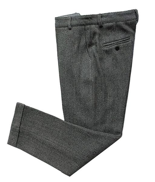 Graue Herrenhose aus Tweed, Freizeit, Baumwolle, männlicher Gentleman, normale Passform, Fischgrätenmuster, Business-Hosenanzug für Hochzeit, Bräutigam, 231226