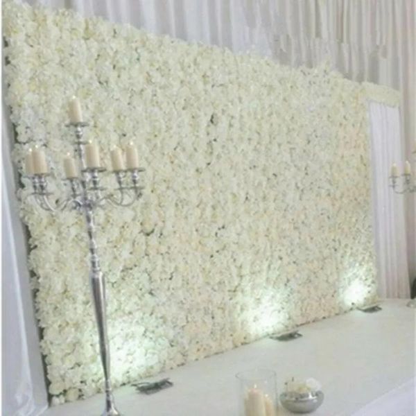 Ghirlande 20 PZ Elegante Latte Bianco Rosa Ortensia Fiore Muro Sfondo di Nozze Decorazione Centrotavola Forniture 40X60 cm ogni pezzo