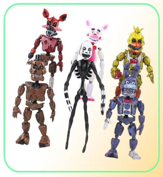 6pcsset a Freddy039s cinque notti PVC Azione Figura 17 cm Bonnie Foxy Freddy Toys 5 Fazbear Bear Doll Toys per Natale G4854107