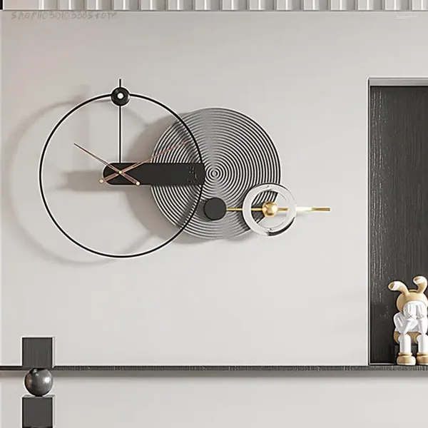 Настенные часы в скандинавском стиле, большие 3d, черные, современные, винтажные, металлические, круглые, для гостиной, стол, лофт, декор Orologio Da Parete, WW50WC