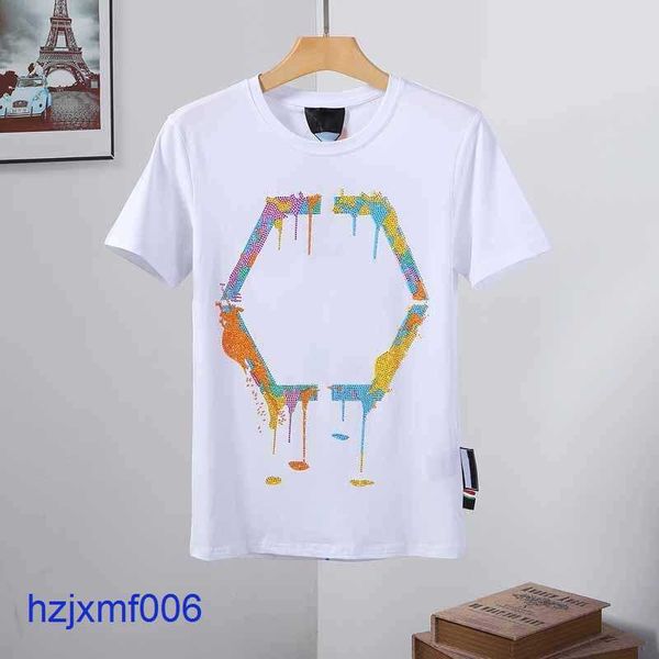 Amkt Herren T-Shirts Männer Designer PP Schädel Diamant T-Shirt Kurzarm Dollar Braunbär Marke T-Shirt O-Ausschnitt Hochwertige Schädel T-Shirt T-Shirts Tops 011