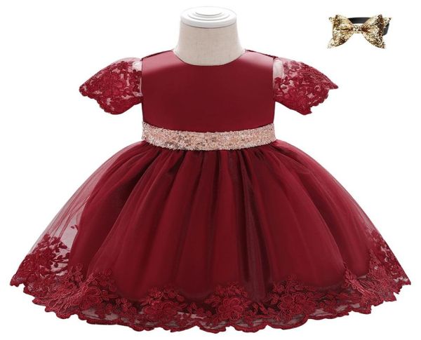 Girl039s vestidos simples cor sólida princesa traje elegante formal crianças vestido de renda para meninas2803462