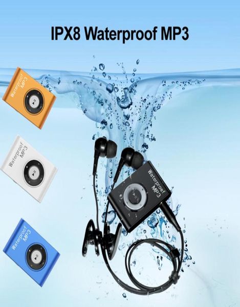 IPX8 MP3 Player Ipx8 Swimming Diving Surfing 8GB 4GB Sports Headphone Player com FM Clip Walkman Mp3Player3887347