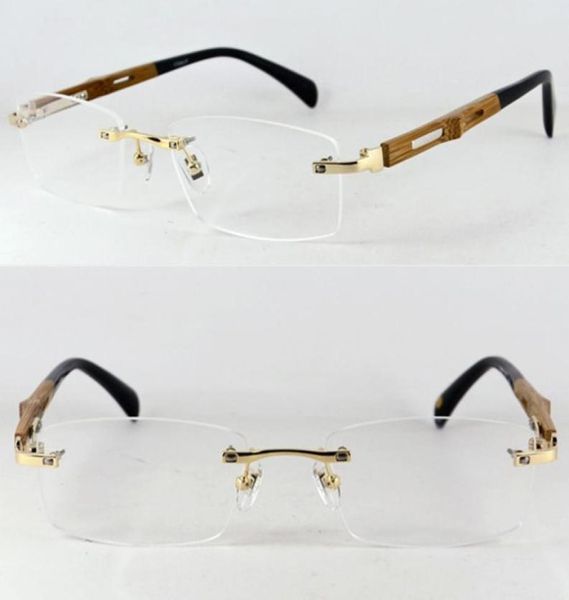 Montature per occhiali senza montatura fatte a mano in legno di titanio puro Miopia di lusso Rx capace Uomo Donna Occhiali Occhiali di alta qualità 2103237807080