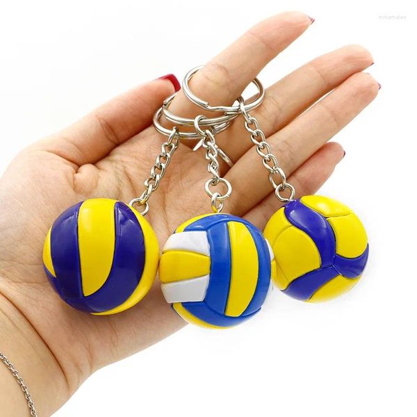 Schlüsselanhänger Leder Volleyball Schlüsselbund Mini PVC Tasche Auto Ball Schlüssel Spielzeug Halter Ring für Männer Frauen