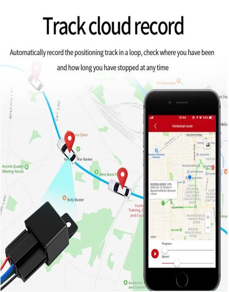 C13 Relè di sicurezza per auto Localizzatore GPS Localizzatore GSM APP Tracciamento Controllo remoto Antifurto Monitoraggio Taglio olio Potenza CarTracker2564744