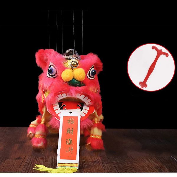 28cm Big Chinese Tradicional Toys de pelúcia Marionette Lion Dance Puppet Performance Performance Projetos Creative Novelty Gift Toy 231227