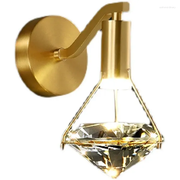 Lampada da parete Luce di lusso di lusso Luce con K9 Diamond Crystal paralume Bright 5W Sconces per decorazione da comodino da sfondo televisivo