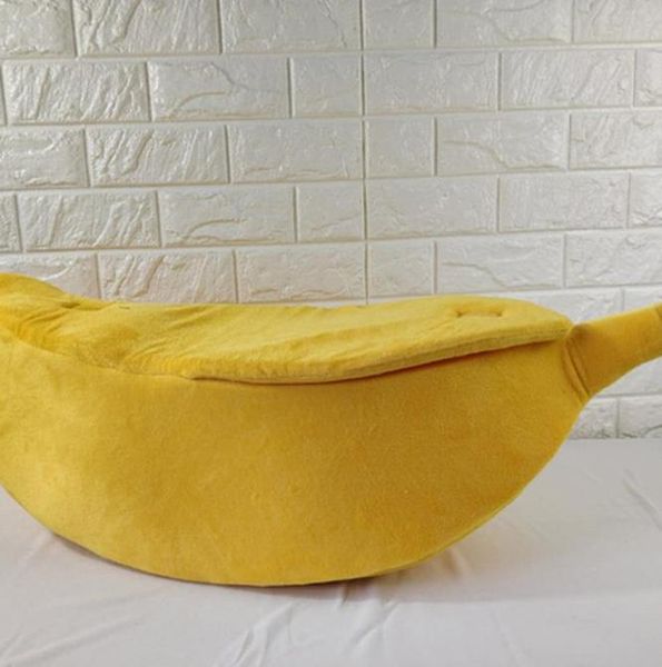 Forma di banana Pet Dog Cat Bed House Mat Durevole Kennel Doggy Puppy Cuscino Cestino Caldo portatile Forniture per cani e gatti SMLXL8272554