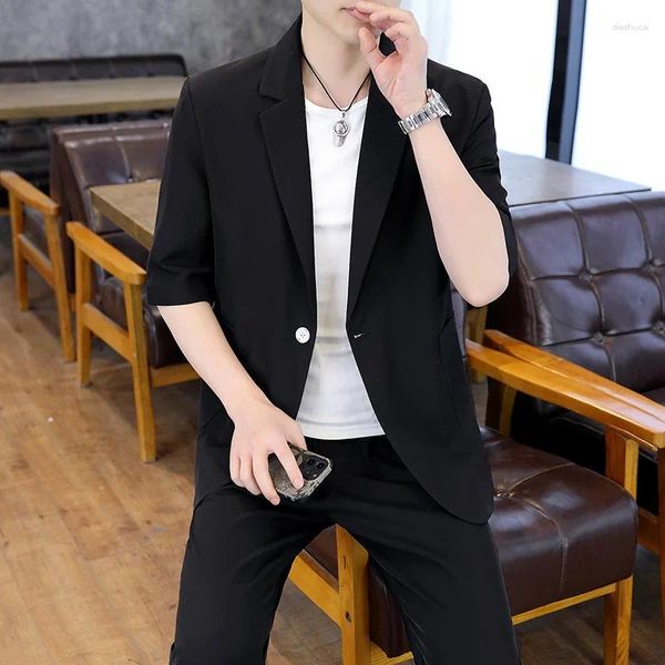 Ternos masculinos SS5132-2023 terno jaqueta masculina versão coreana magro único oeste negócios casual serviço ocidental homem