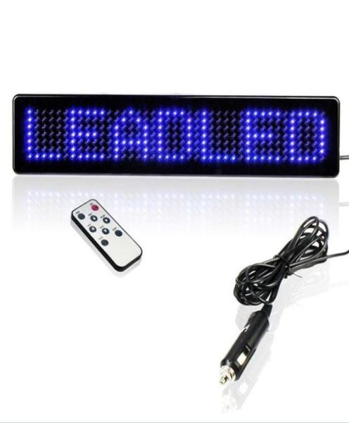 Novo azul 12v carro led programável mensagem sinal rolagem placa de exibição com remoto led display8018798