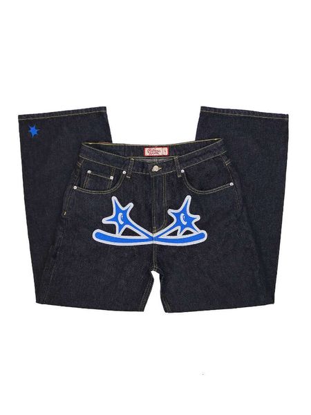 Y2k jeans hip hop gótico baggy preto denim das mulheres dos homens 2023 novo haruku casual solto calças de perna larga streetwear quente