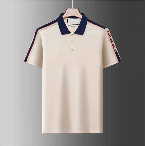 24 мужские рубашки поло дизайнерские рубашки поло для мужчин мода фокус вышивка змеиная подвязка маленькие пчелы печать узор одежда футболка черно-белая мужская M-4XL # 86
