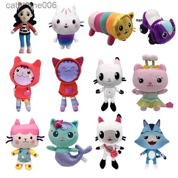 Gefüllte Plüschtiere Hot Gabby Puppenhaus Plüschtier Mercat Cartoon Kuscheltiere Lächelnde Katze Auto Katze Umarmung Gaby Mädchen Puppen Kinder GeburtstagsgeschenkeL231228