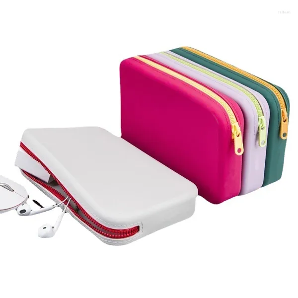 Sacchetti cosmetici Donne Square Silicone Storage Borsa di grande capacità di campeggio per viaggi Porta spazzole portatile Portatile Organizzatore