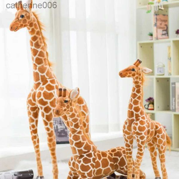 Animais de pelúcia de pelúcia tamanho gigante girafa brinquedos de pelúcia bonito animal de pelúcia macio girafa boneca presente de aniversário crianças toyl231228