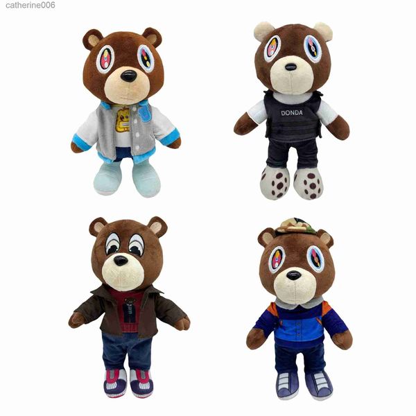 Gefüllte Plüschtiere 2023 neue 26 cm Kanye Teddybär Plüschtiere niedliche weiche gefüllte Animation Home Room Decor Puppen für Kindergeburtstag WeihnachtsgeschenkL231228