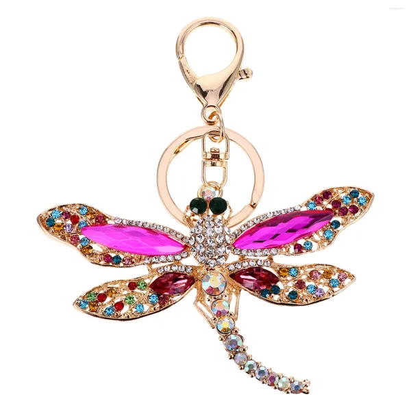 Schlüsselanhänger Strass Tierschlüsselring Libelle Keychain -Auto -Kristall -Hang -Zubehörlegierung