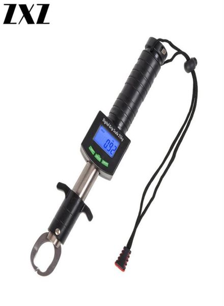 Display elettronico digitale Impugnatura per pesca in mare con righello per peso Catcher per controllo clip in acciaio inossidabile Strumento per pesci Pinza per pinza291T4727673