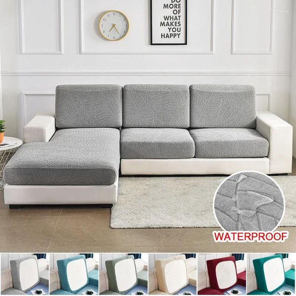 Cadeira cobre jacquard assento capa de almofada estiramento sofá para crianças animais de estimação impermeável elástico canto slipcover sofá 8 cores