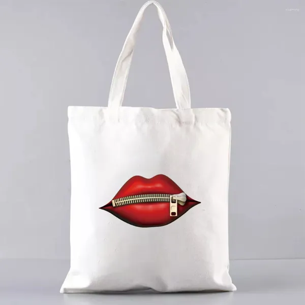 Сумки для покупок сумки для женского плеча на плече хараджуку сумочка милая сексуальная серия губ для студентов большой способности