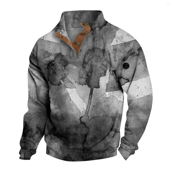 Hoodies masculinos primavera e outono gola em pé moletom é ao ar livre suéteres casuais tops taglie forti outwears plus size