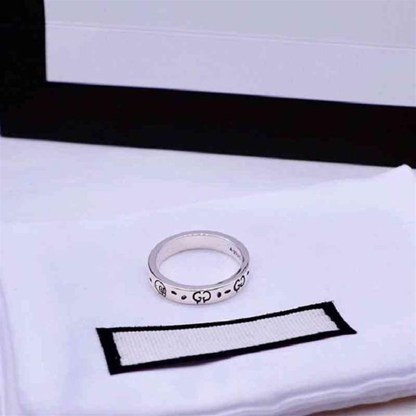 Blind for Love 925 Silver Ghost -Serie Elf Paar Ring Einfache Mode Weihnachtsgeschenke1820